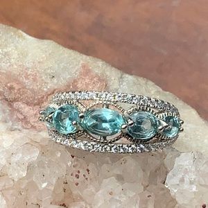 APATITE 925 STERLING SILVER RING, SIZE 6.5